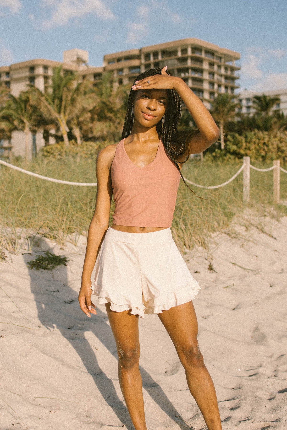 Dune High Waisted Swim Shorts | Ruffled Swim Shorts with Built In Liner
