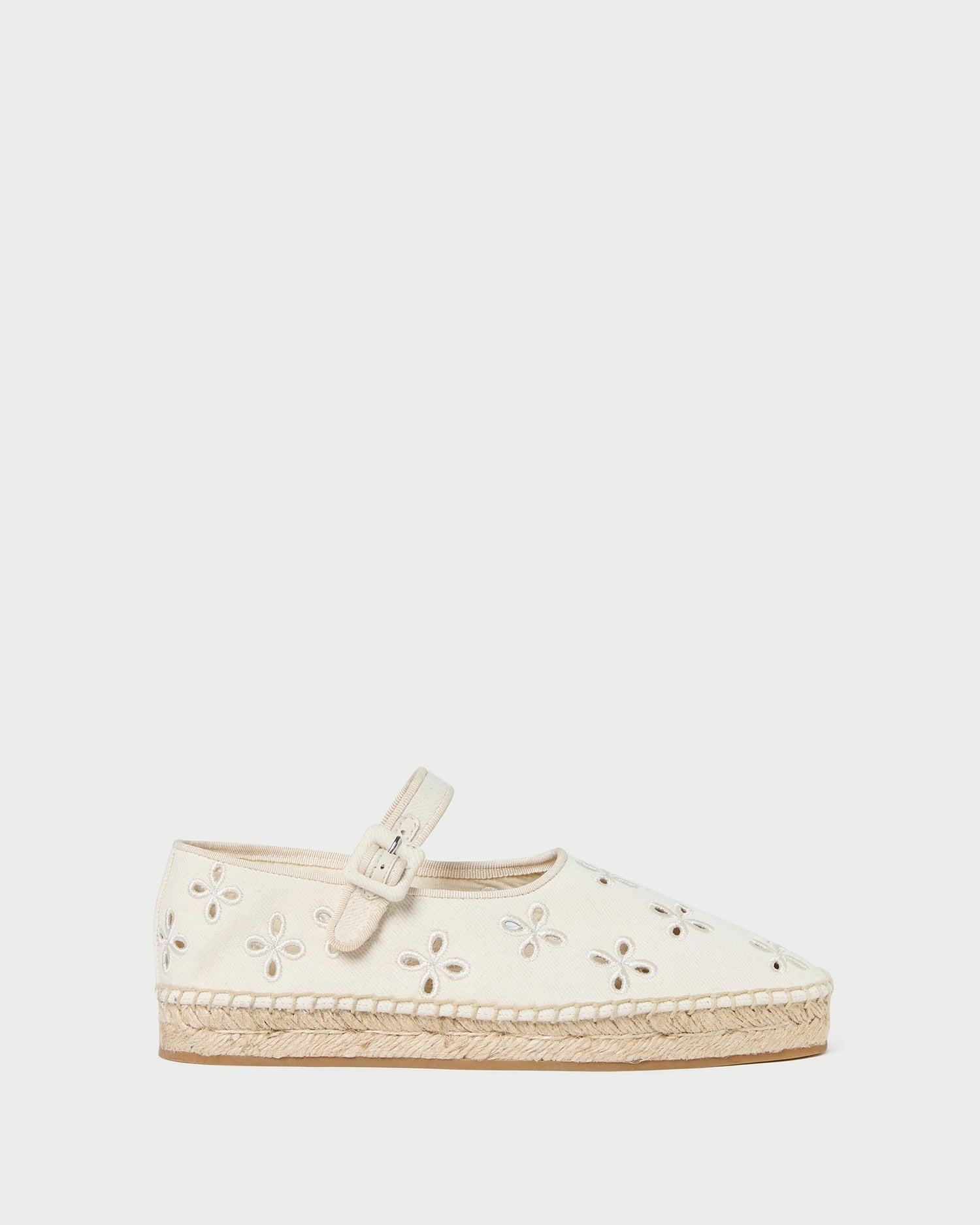 Clover Natural Embroidered Espadrille