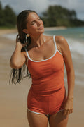 Coral Top | Ribbed Scoop Neck Tankini Top