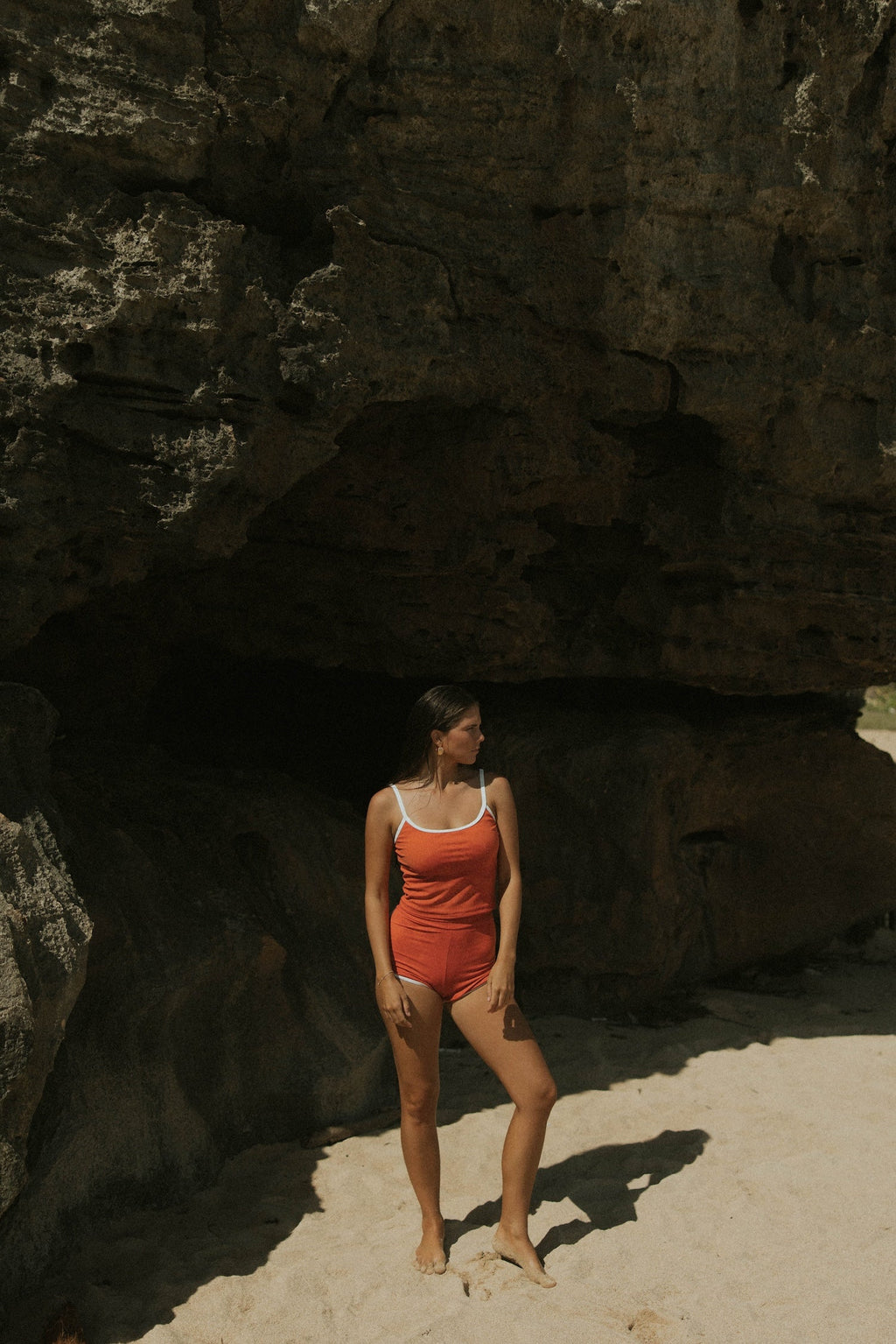 Coral Top | Ribbed Scoop Neck Tankini Top