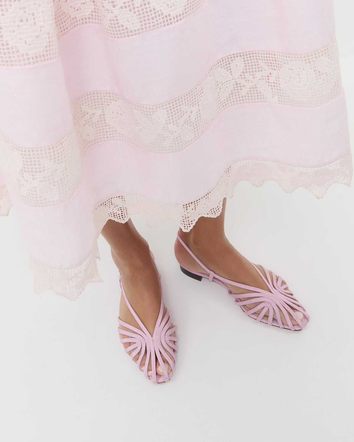 Devon Pink Moiré Slingback Sandal