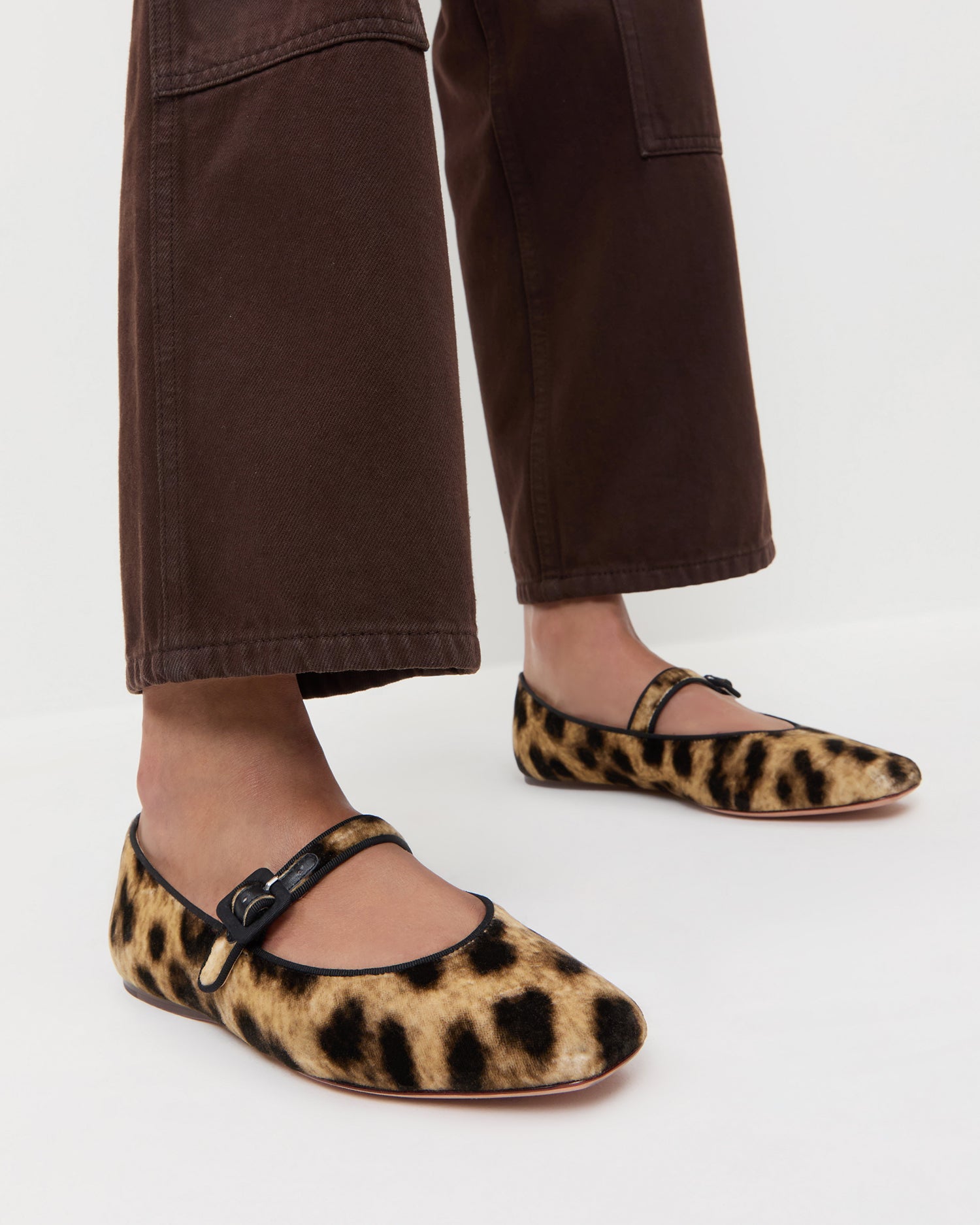 Ginger Leopard Velvet Mary Jane
