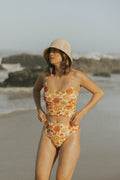Flora Top | Retro Floral Scoop Neck Tankini Top