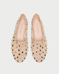 Landon Caramel/Silver Mesh Ballet Flat