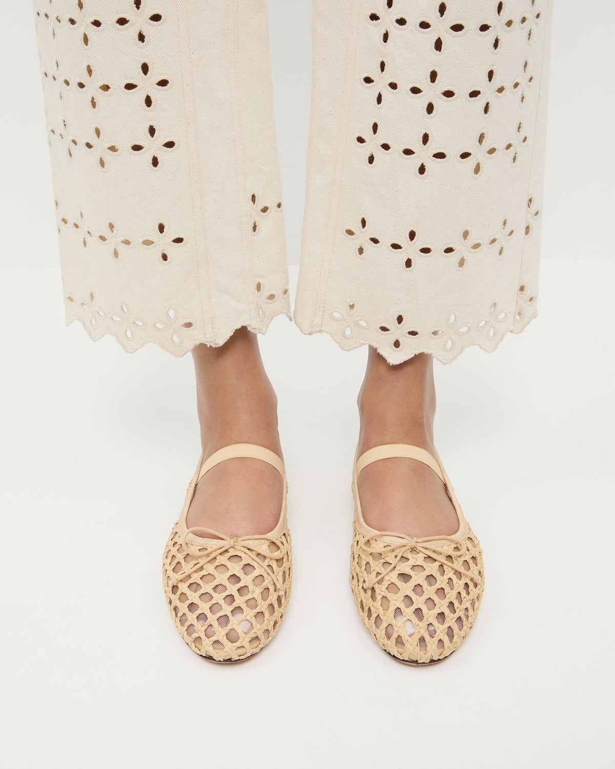 Leonie Natural Crochet Ballet Flat
