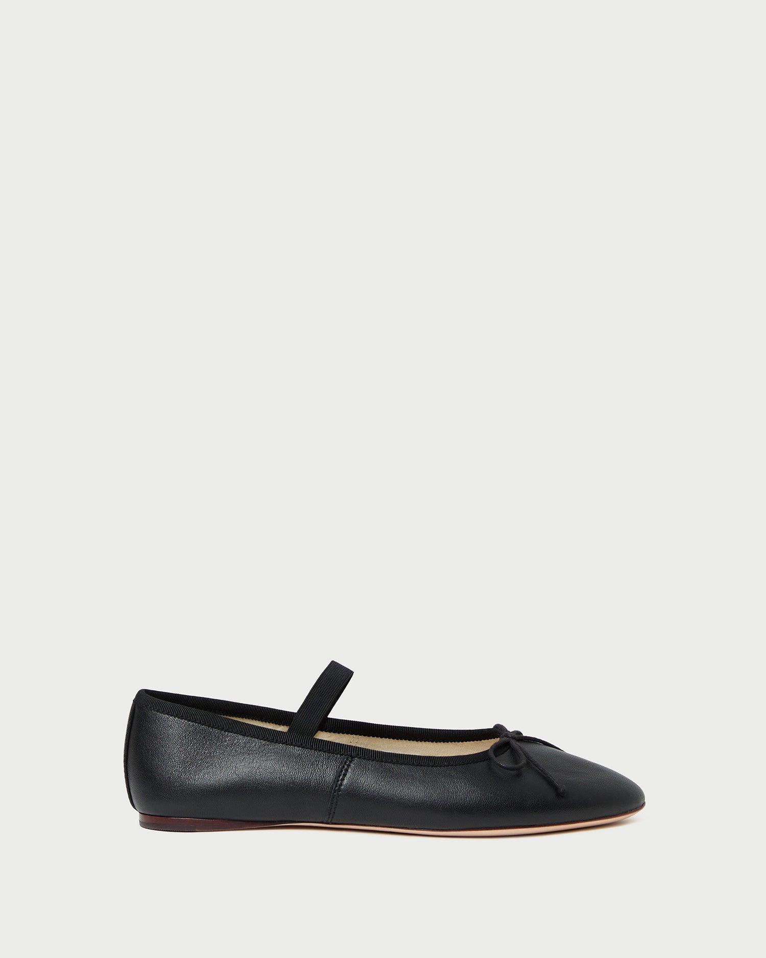 Leonie Black Leather Ballet Flat