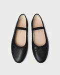 Leonie Black Leather Ballet Flat