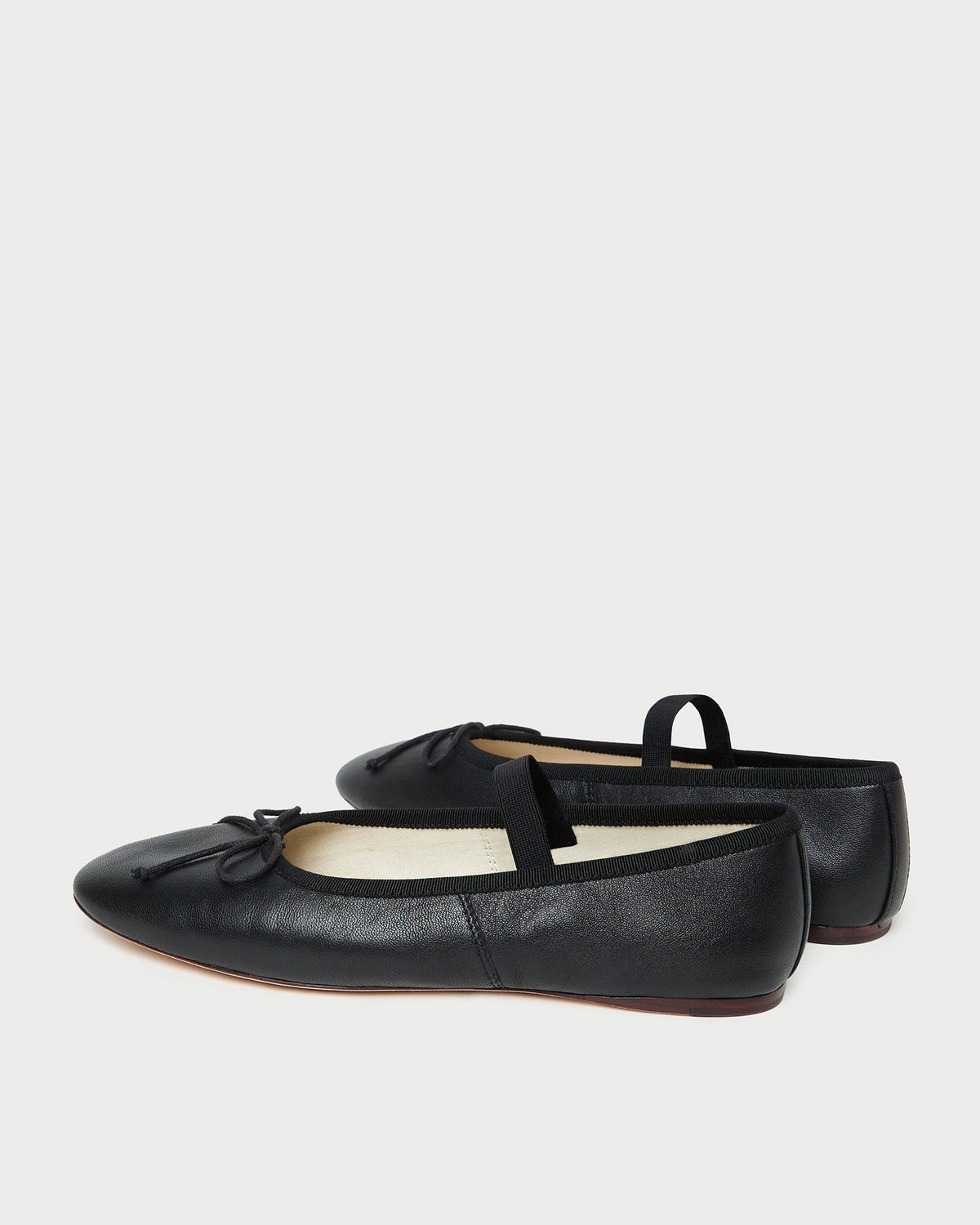 Leonie Black Leather Ballet Flat