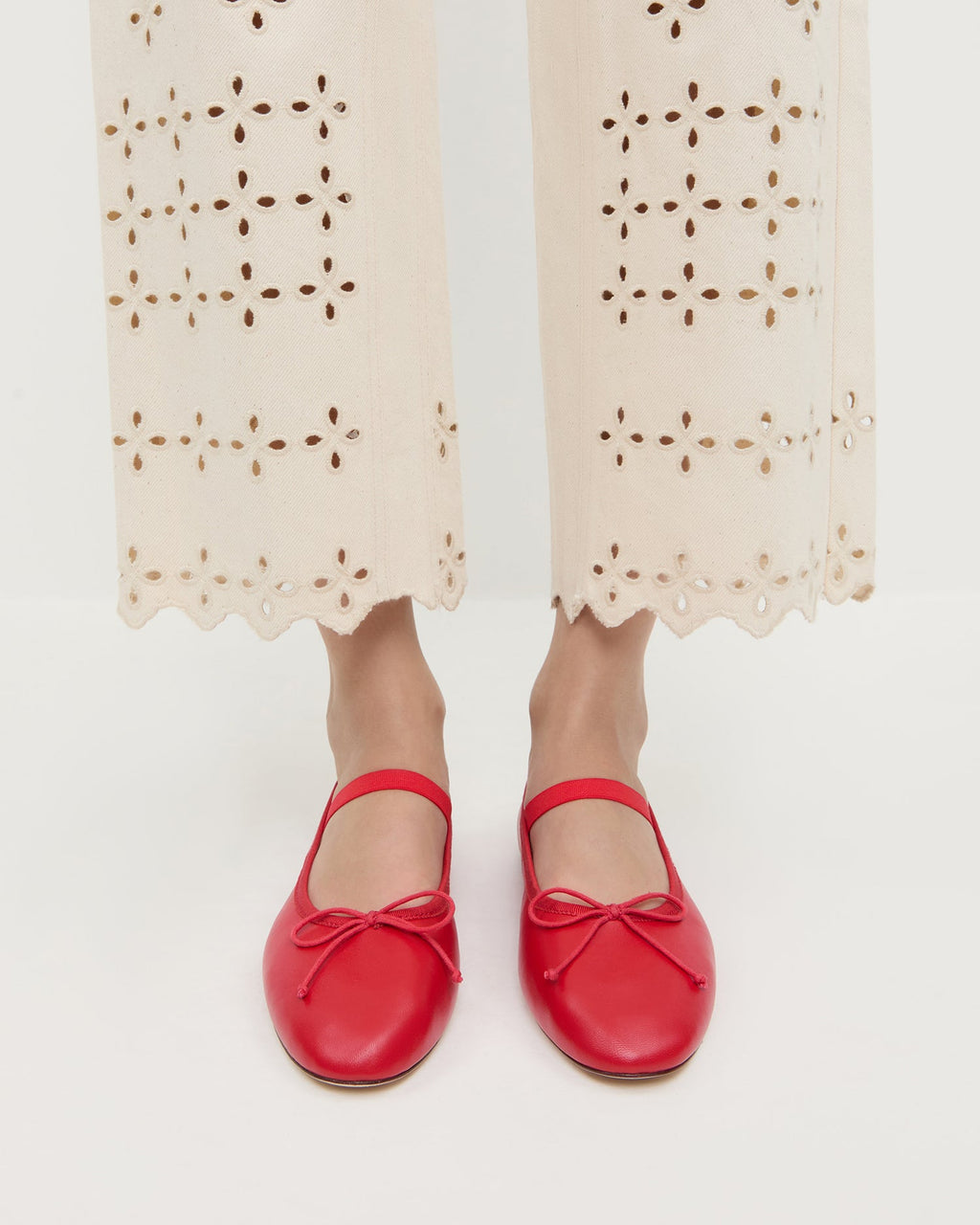 Leonie Red Leather Ballet Flat