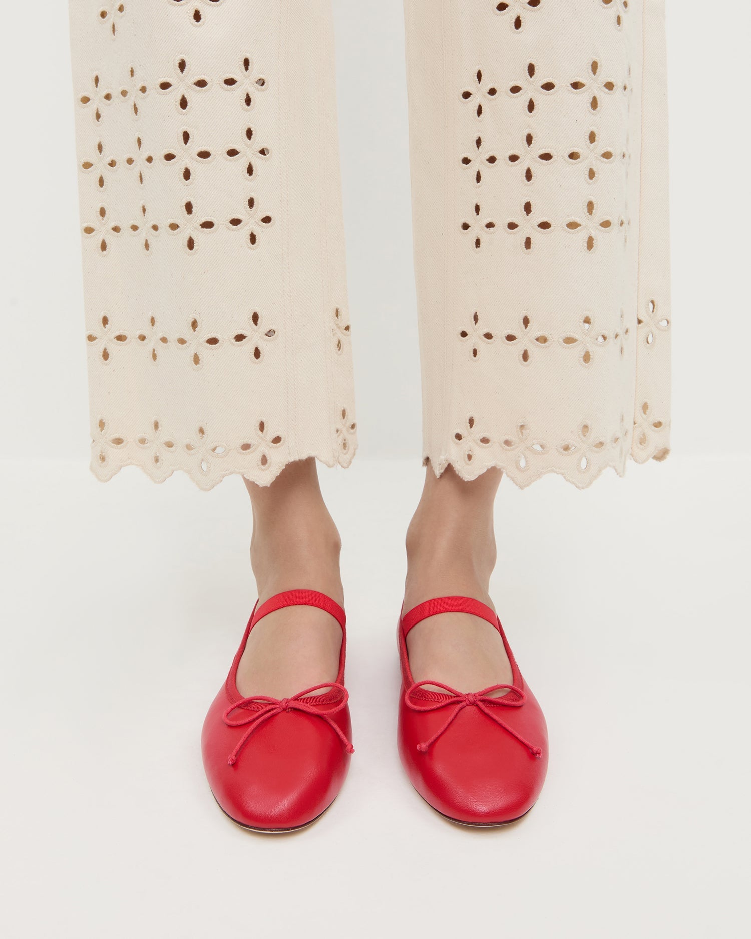 Leonie Red Leather Ballet Flat