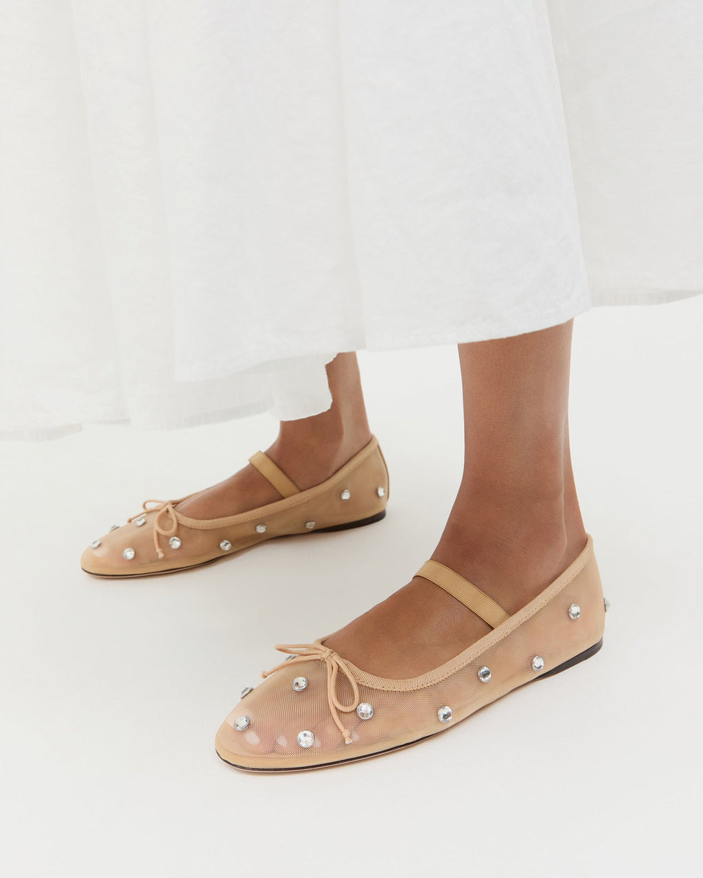 Leonie Caramel/Crystal Ballet Flat