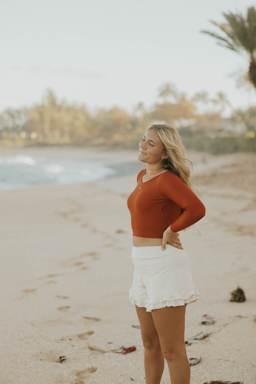 Dune High Waisted Swim Shorts | Ruffled Swim Shorts with Built In Liner