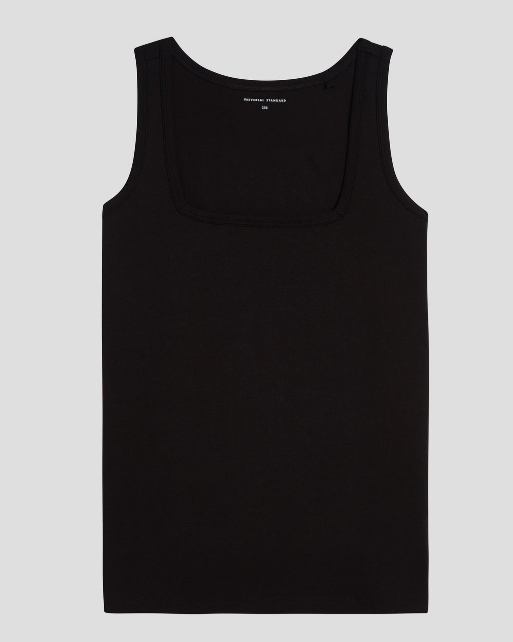 Square Neck Tank Top - Black