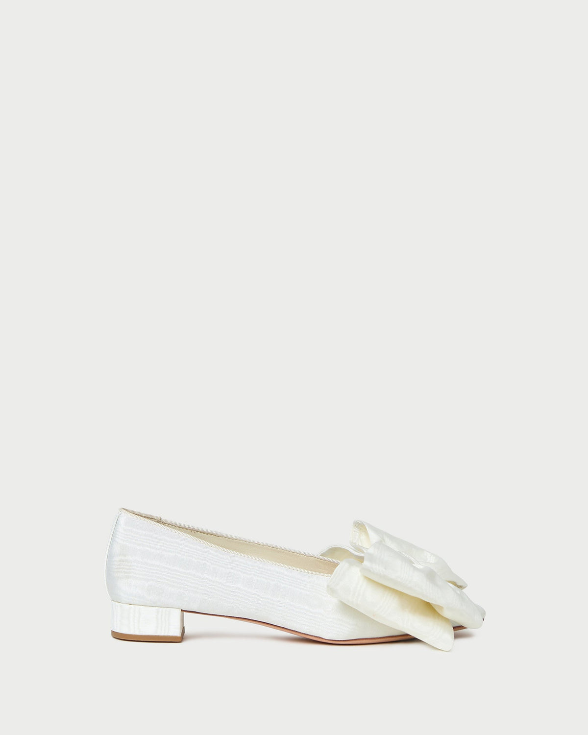 Noa Cream Moiré Bow Flat
