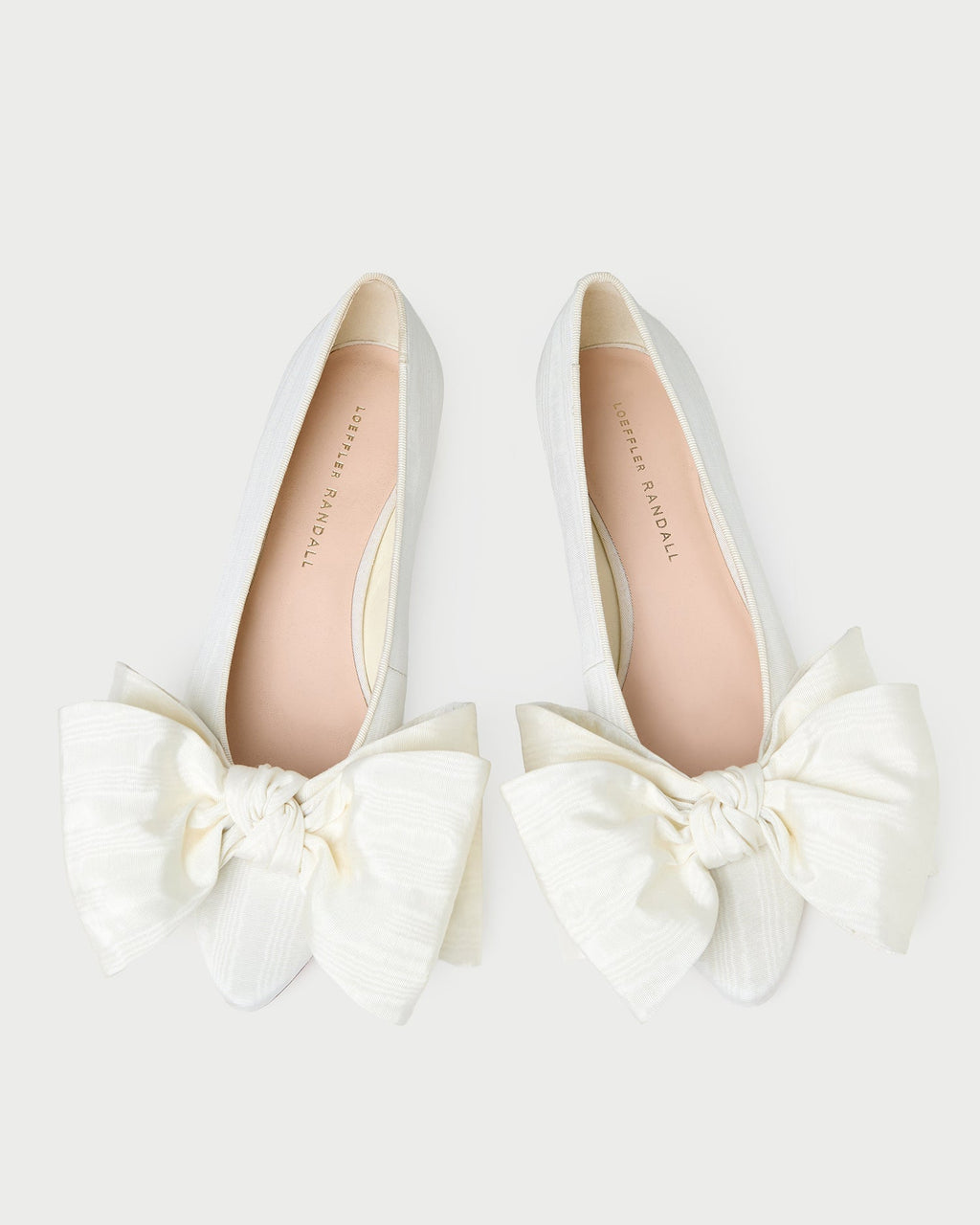 Noa Cream Moiré Bow Flat