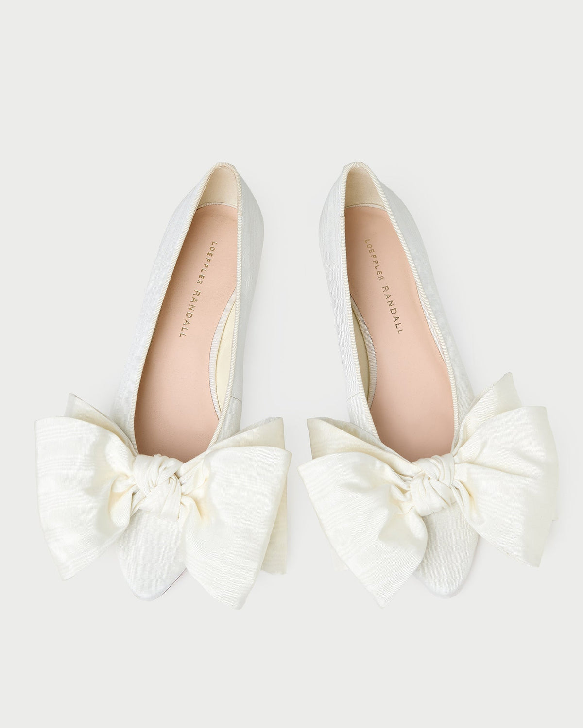 Noa Cream Moiré Bow Flat