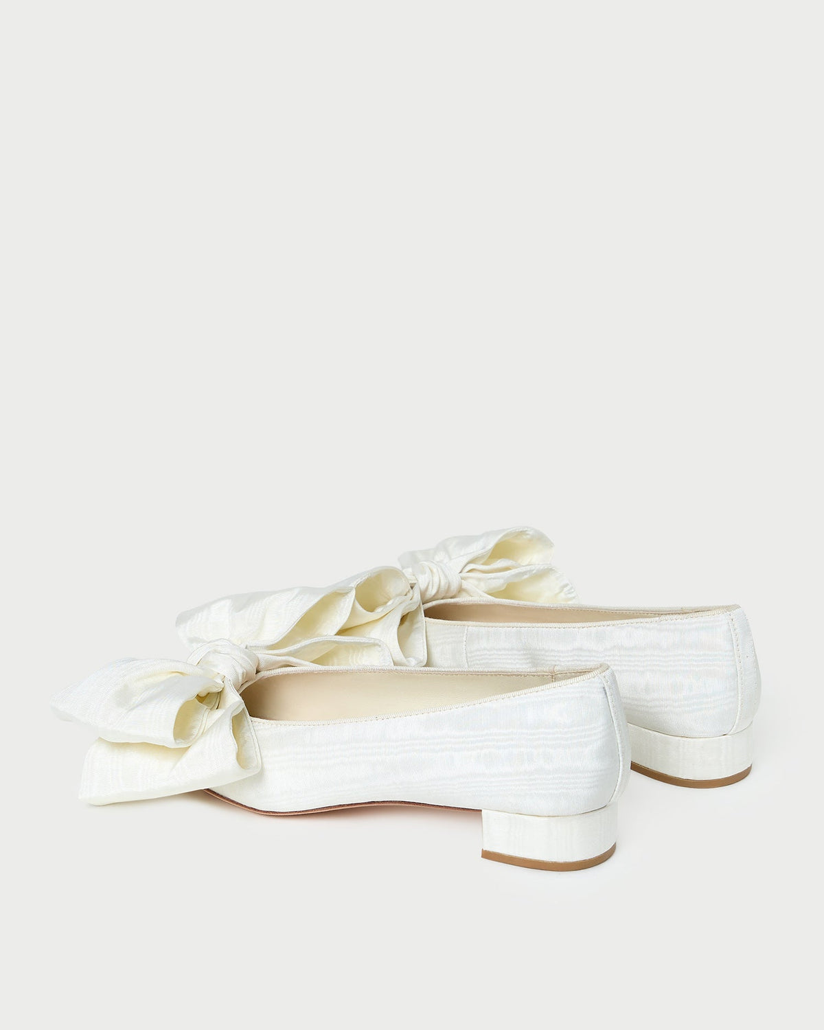 Noa Cream Moiré Bow Flat