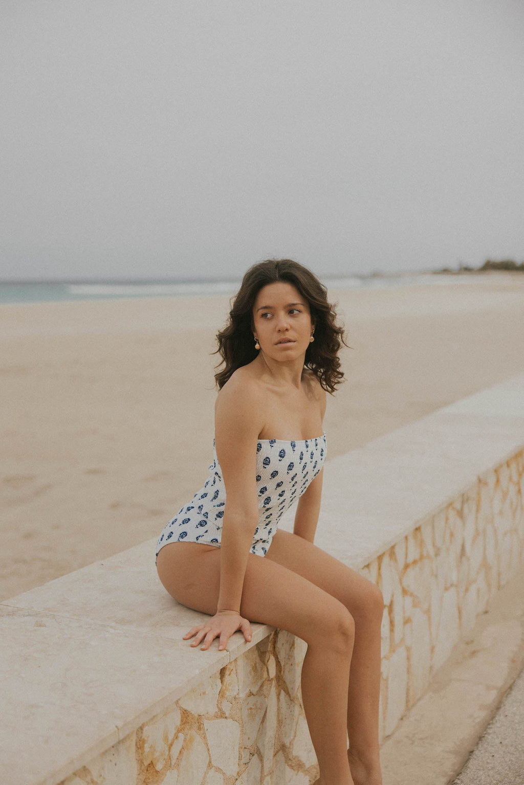 Porto Top | Shirred Tube Top Tankini with Removable Straps