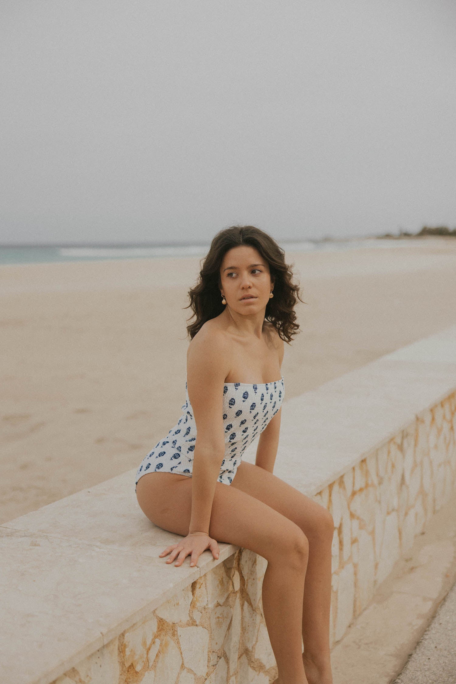 Porto Top | Shirred Tube Top Tankini with Removable Straps