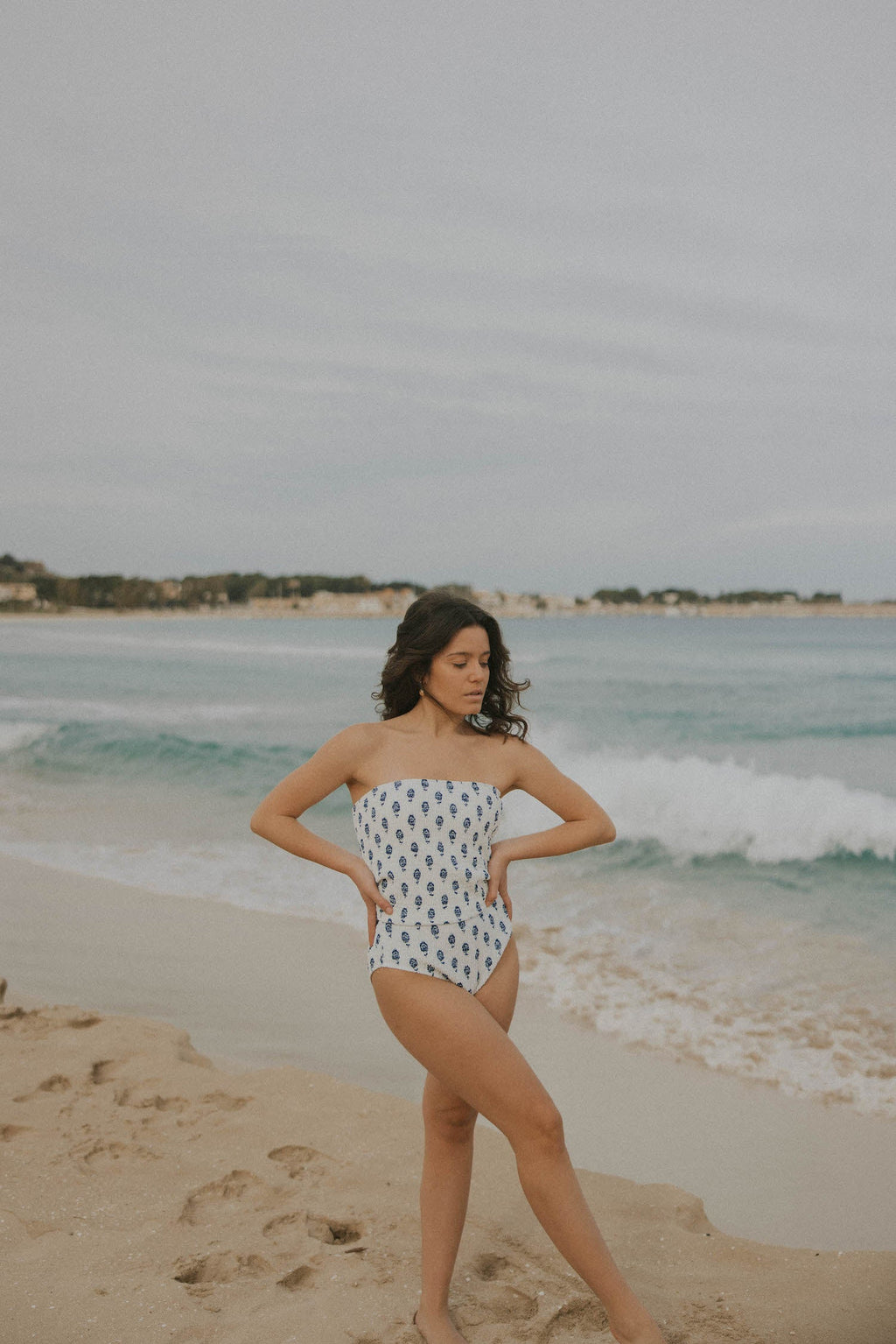 Porto Top | Shirred Tube Top Tankini with Removable Straps