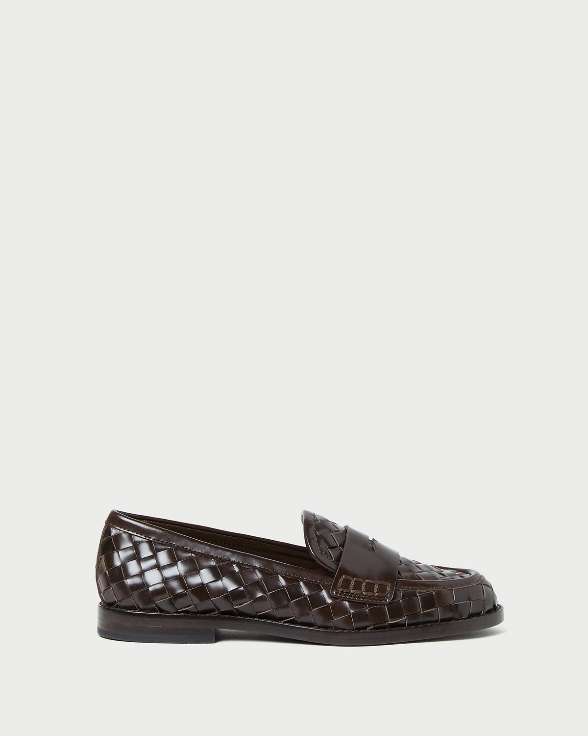 Rachel Espresso Woven Leather Loafer