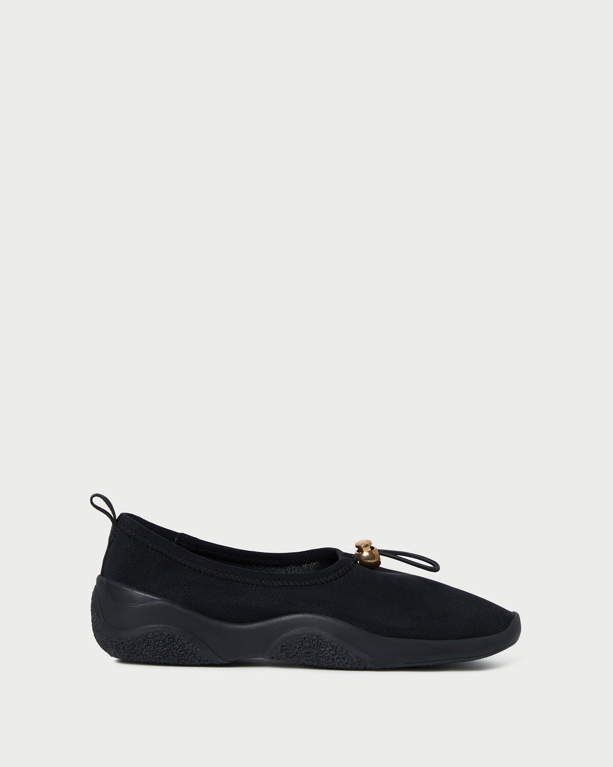 Raina Black Mesh Flat