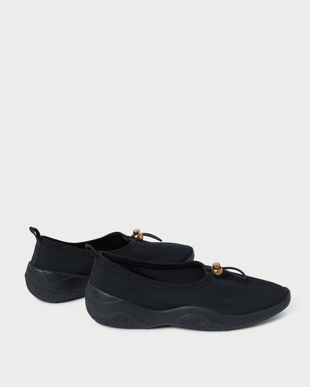 Raina Black Mesh Flat