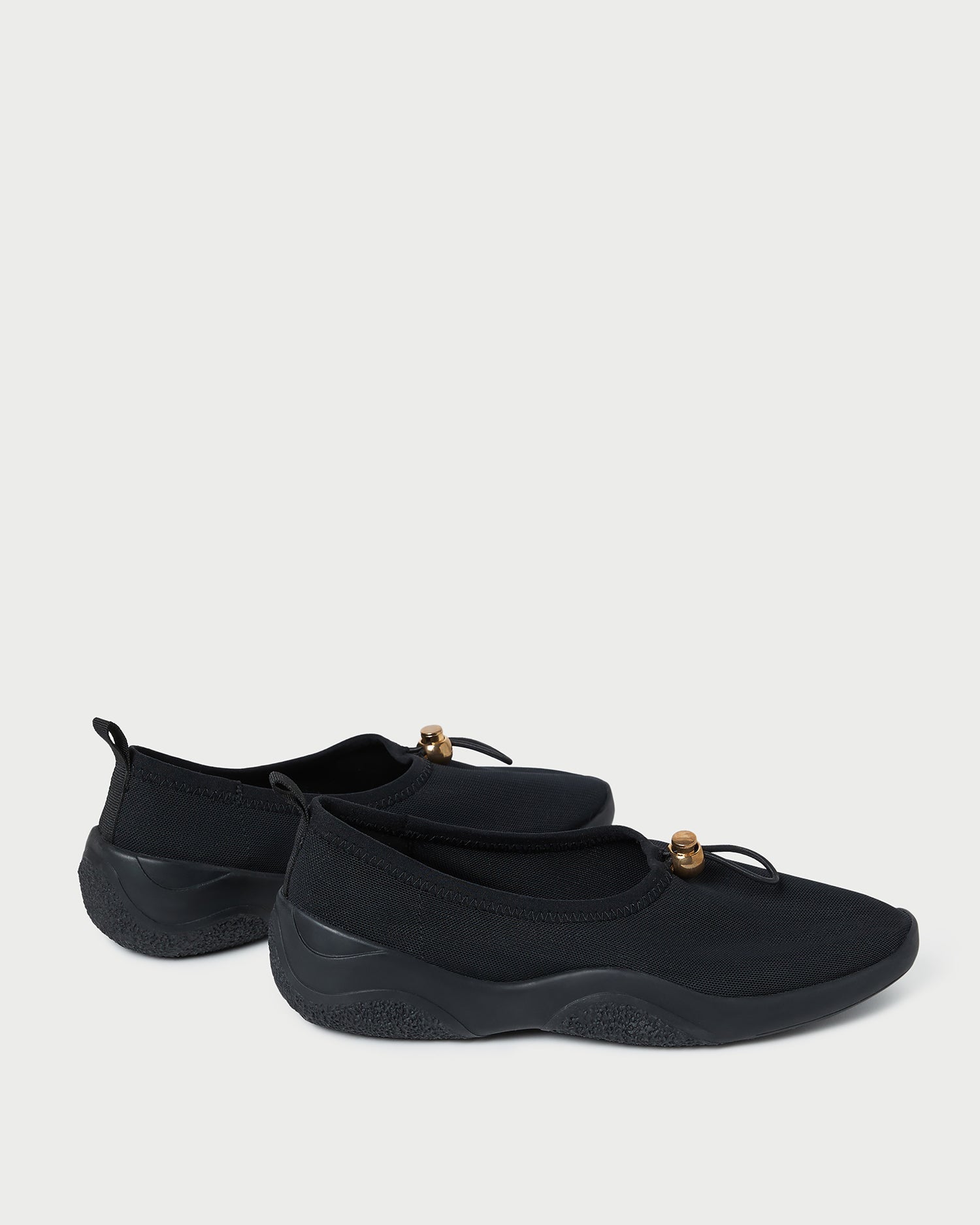 Raina Black Mesh Flat