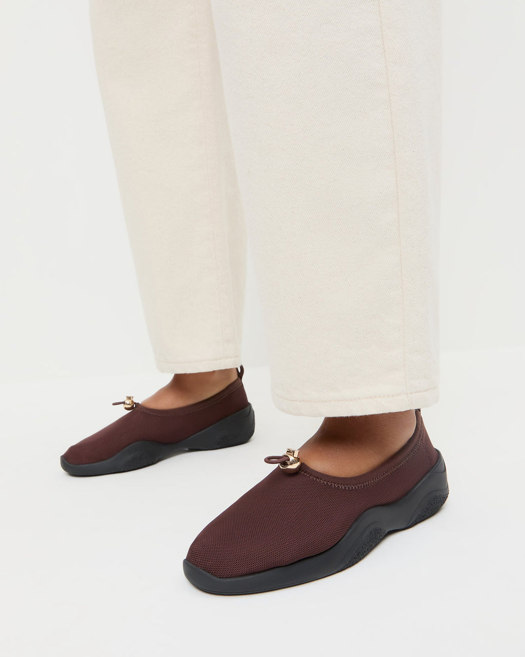 Raina Dark Brown Mesh Flat