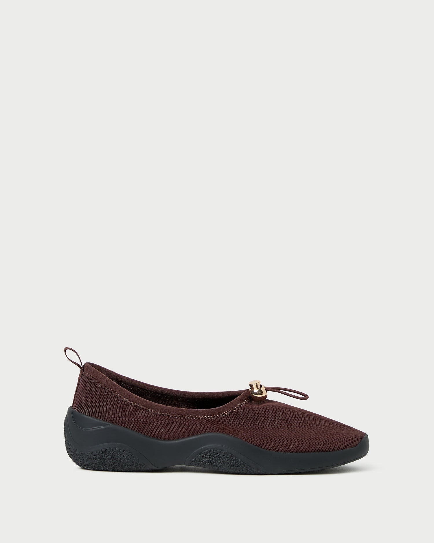 Raina Dark Brown Mesh Flat