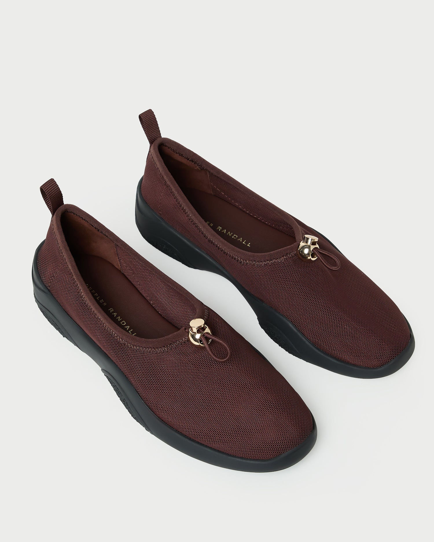 Raina Dark Brown Mesh Flat