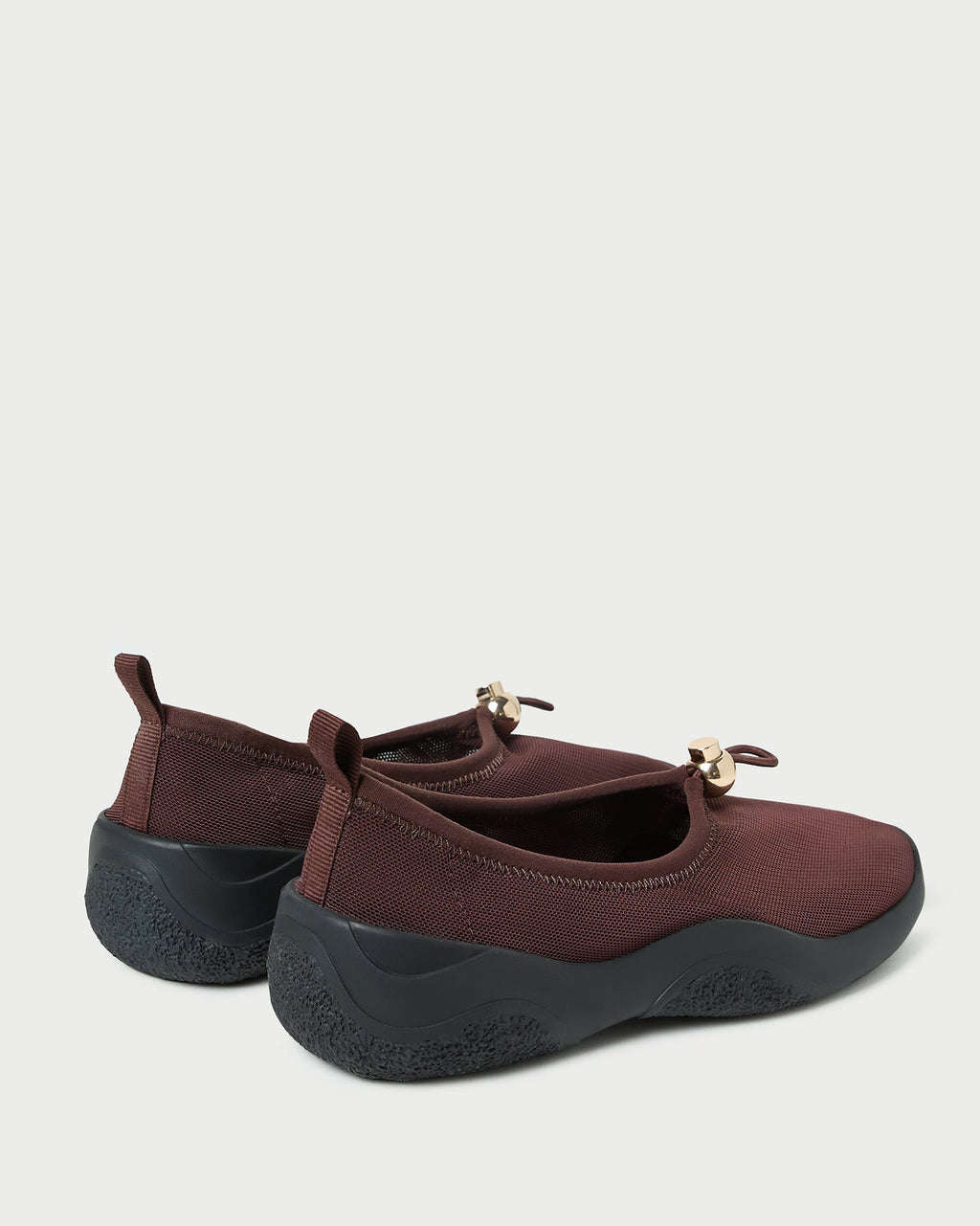 Raina Dark Brown Mesh Flat