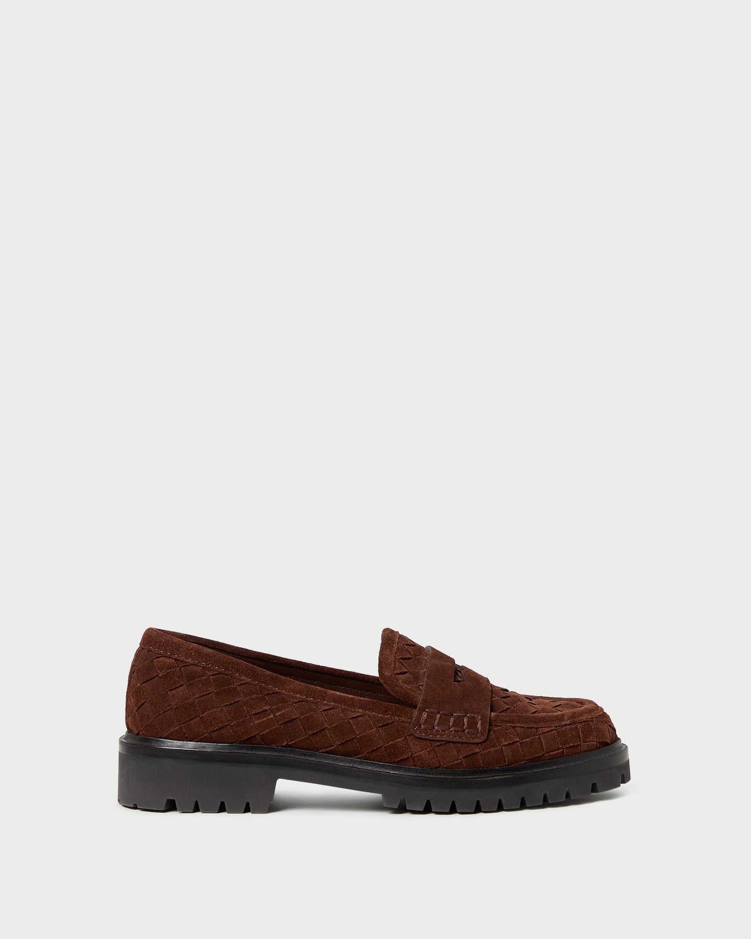 Rina Espresso Woven Suede Loafer