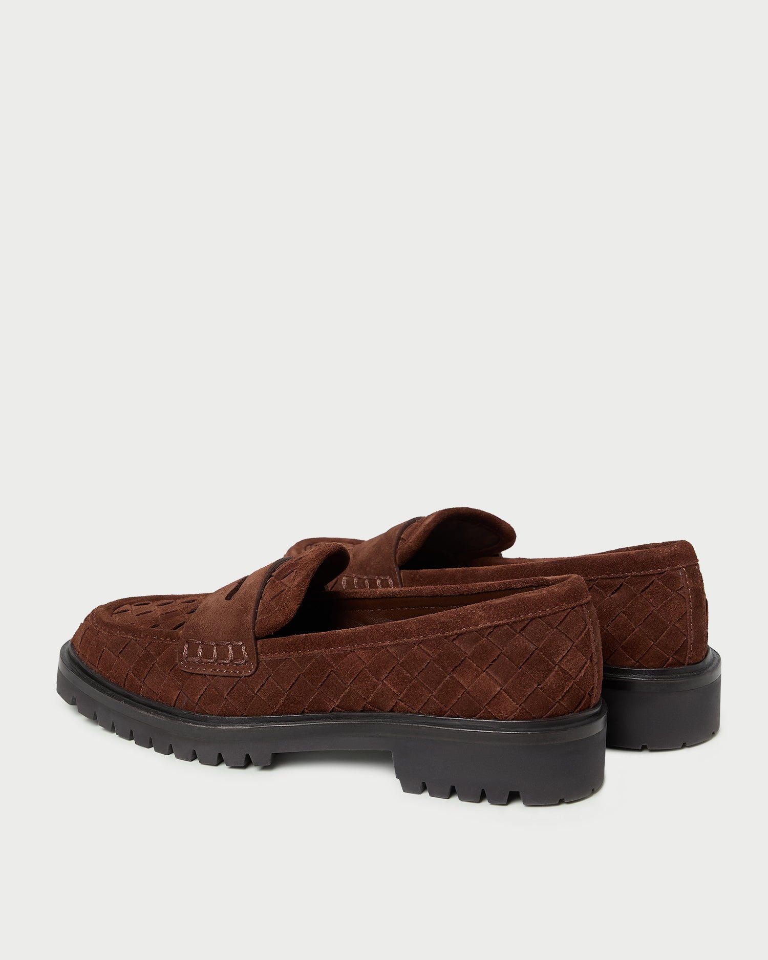 Rina Espresso Woven Suede Loafer