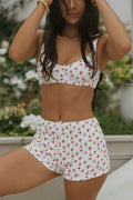 Rosie High Waisted Swim Shorts | Dainty Floral Full Coverage Modest Swim Shorts