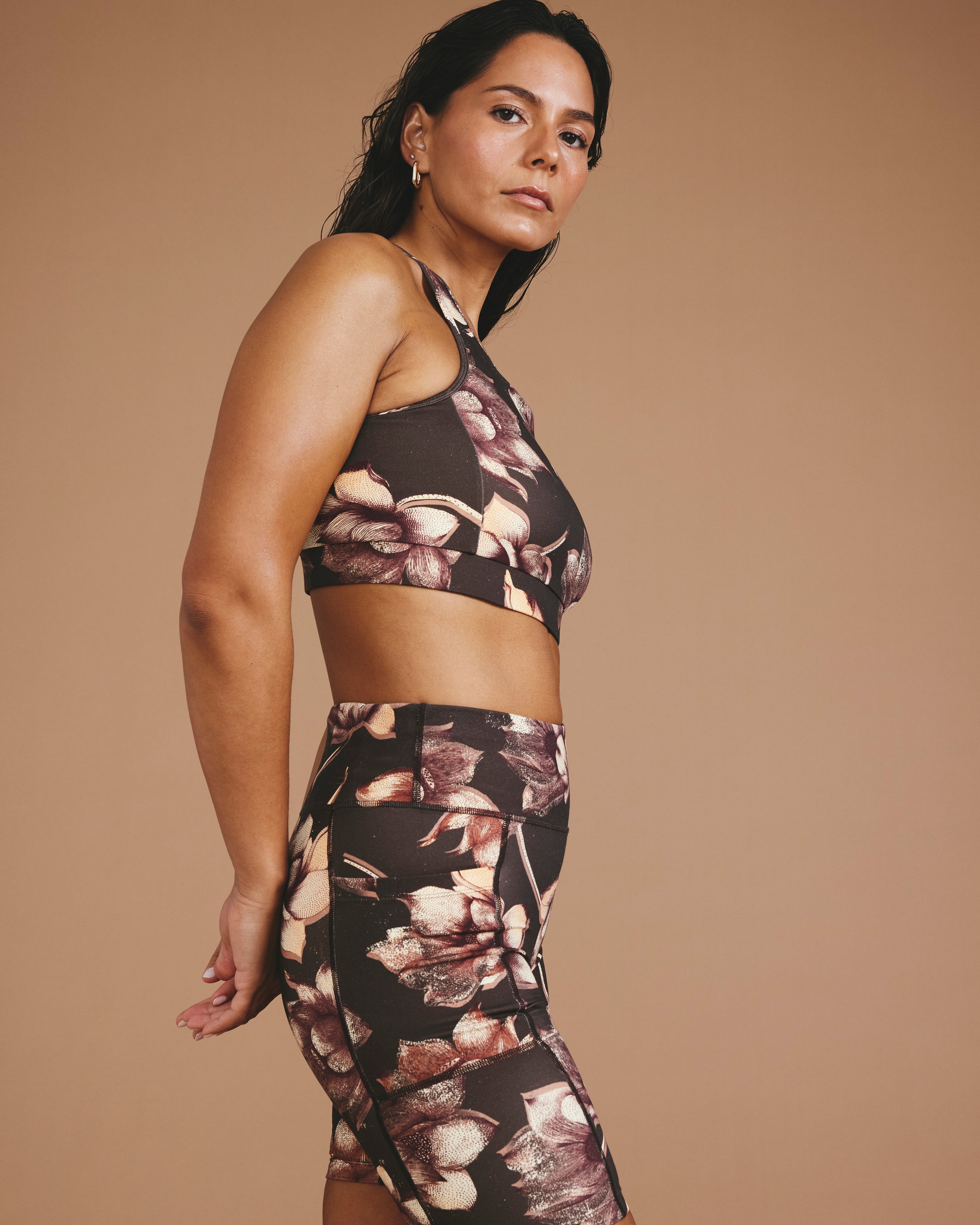 Next-to-Naked Bike Shorts - Lotus Print