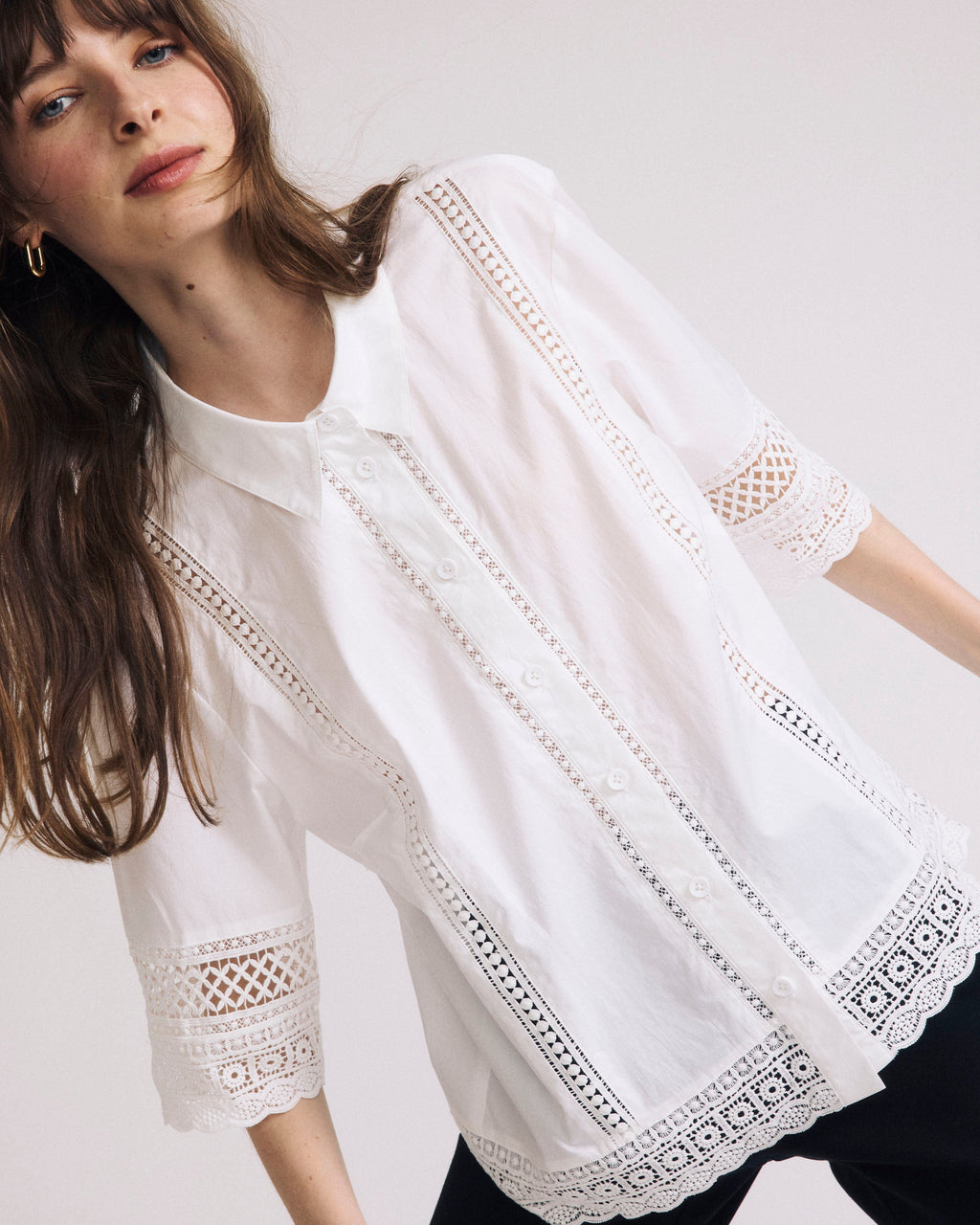 Dora Cotton Poplin Blouse - White