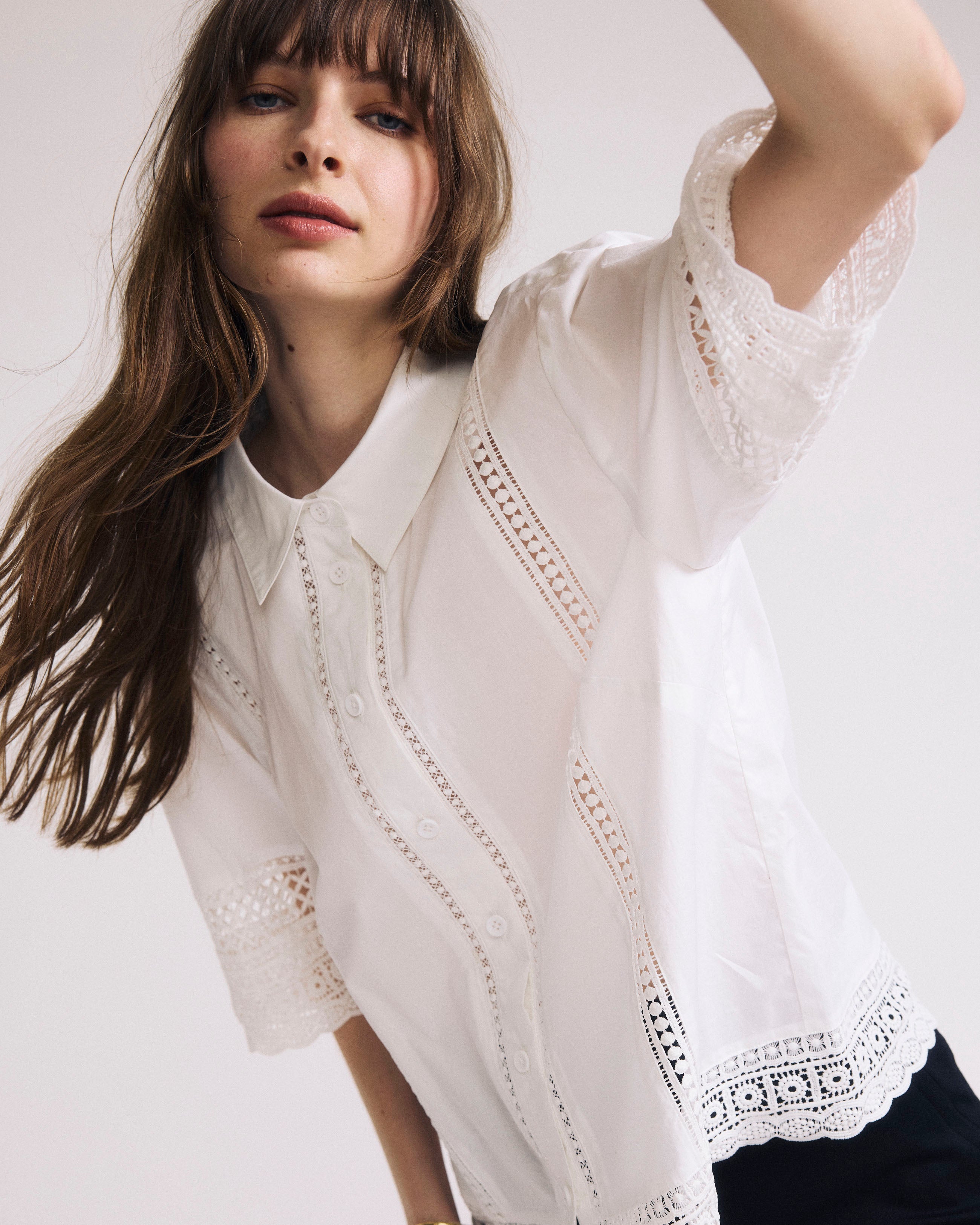 Dora Cotton Poplin Blouse - White