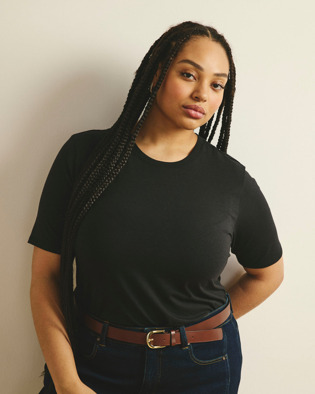 Maia Stovepipe Sleeve Tee - Black