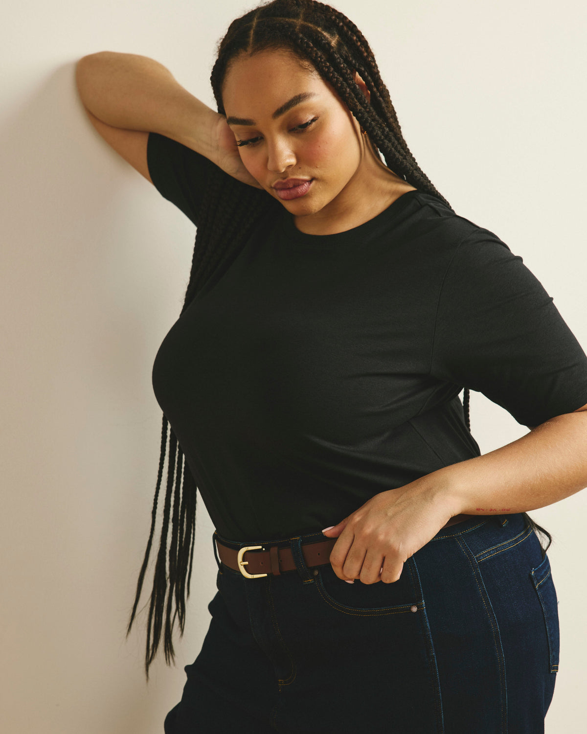 Maia Stovepipe Sleeve Tee - Black