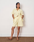 Luxe Cotton Gauze Beach Short - Pale Daffodil