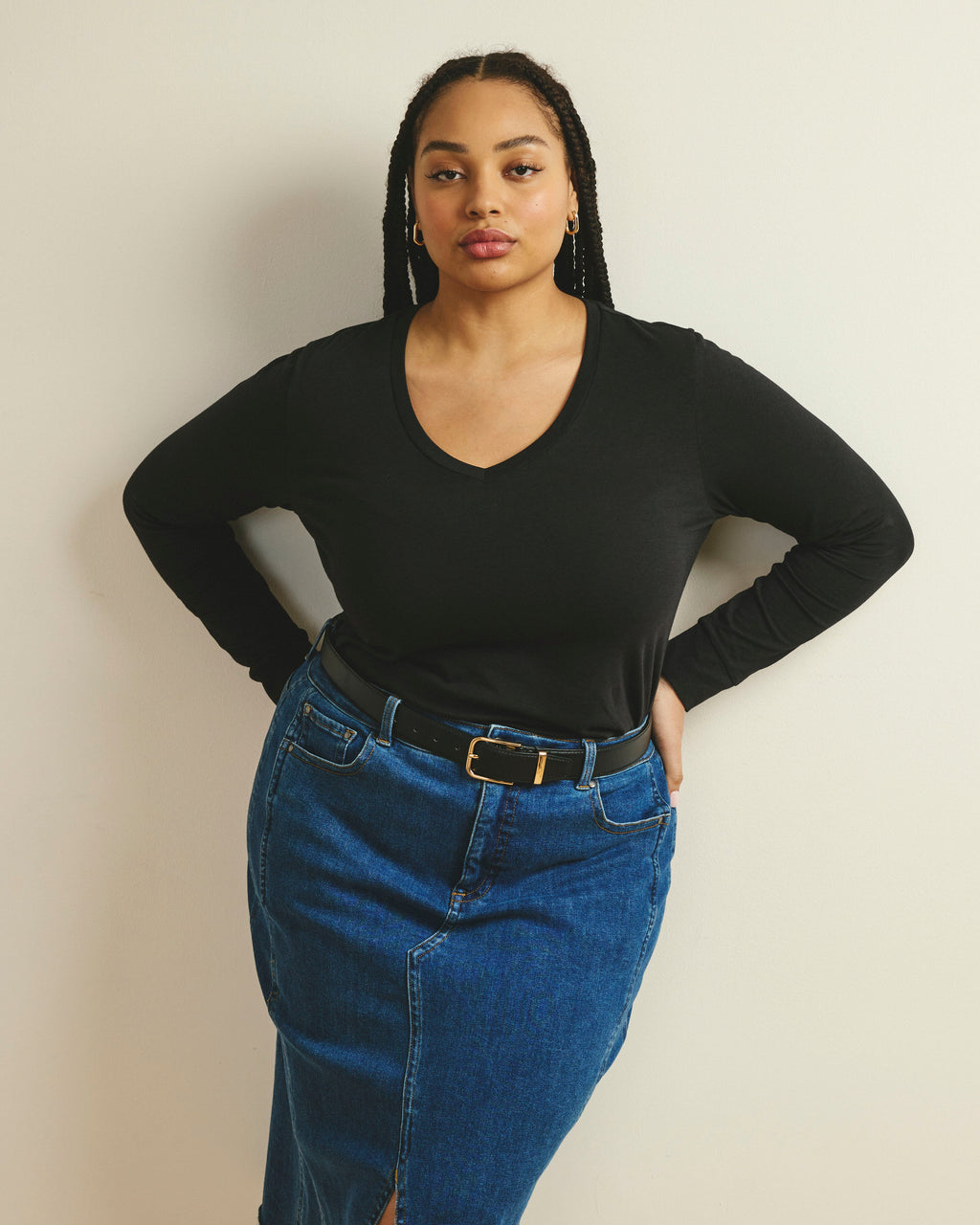 Long Sleeve V Rex - Black