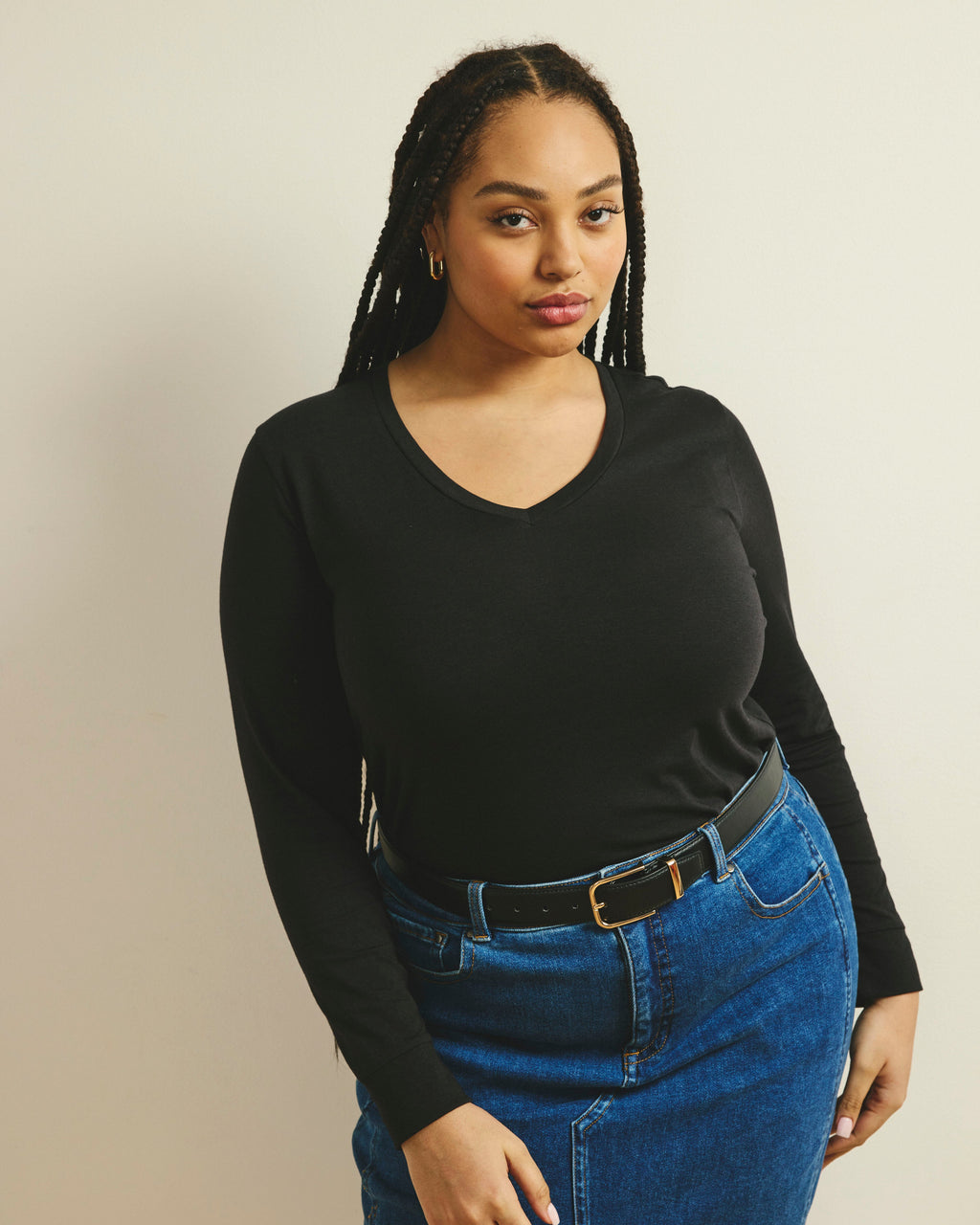 Long Sleeve V Rex - Black