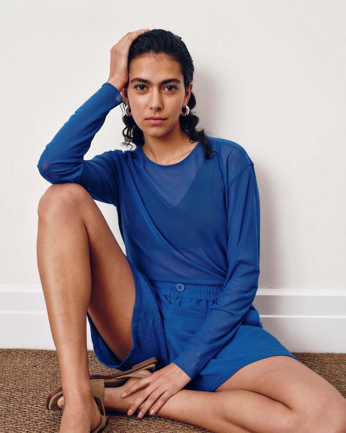 Luxe Cotton Gauze Beach Short - Ultramarine