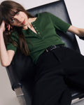 Henley Short Sleeve Ribbed Tee - Green Park