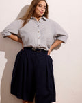 Seaport Tailored Linen Blend Short - Navy