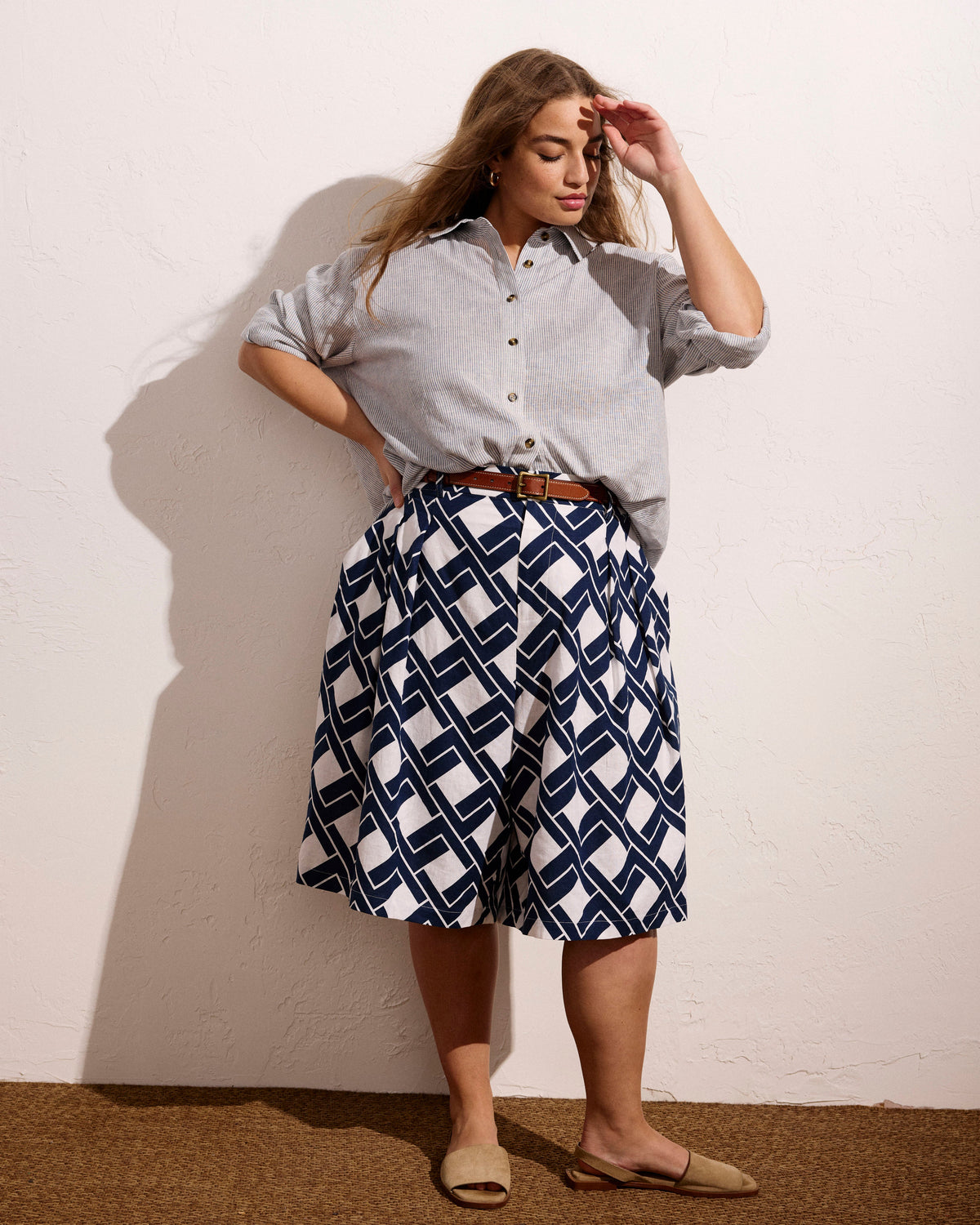 Seaport Tailored Linen Blend Short - Geometrica Print