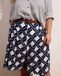 Seaport Tailored Linen Blend Short - Geometrica Print