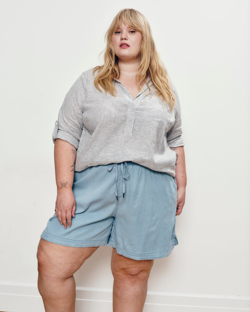 Perfect Tencel Chambray Shorts - Morning Blue