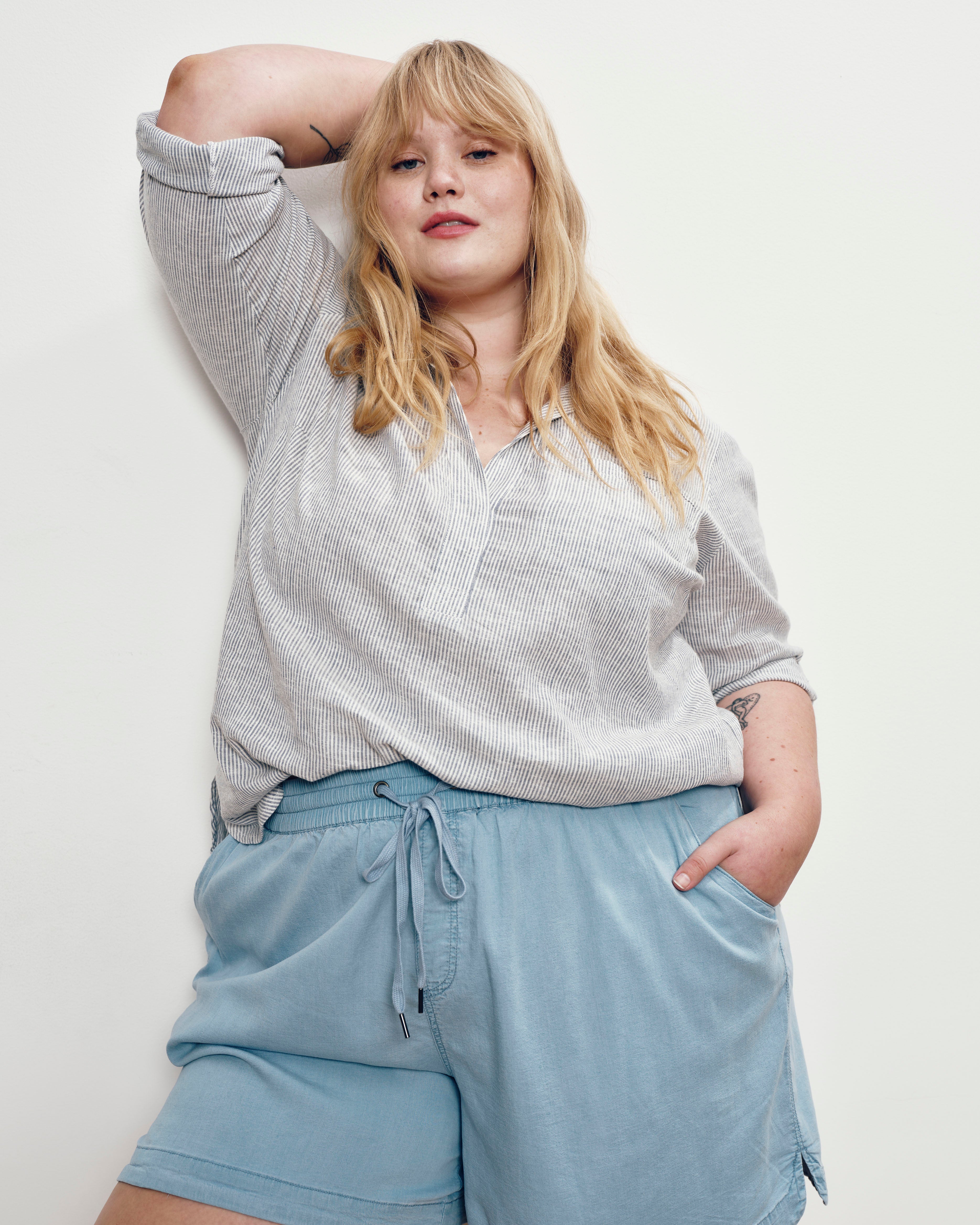 Perfect Tencel Chambray Shorts - Morning Blue